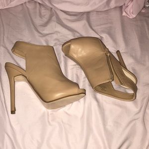 nude peep toe high heels